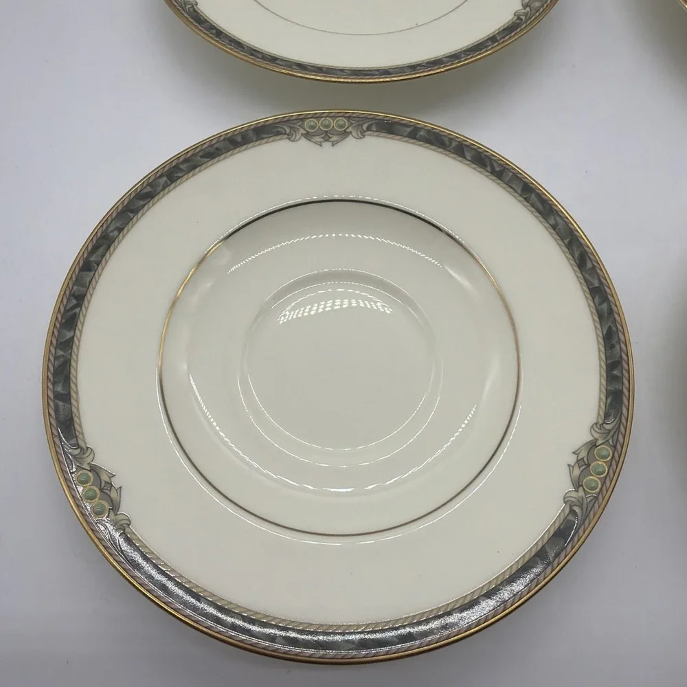 4 Noritake  Covina Pattern  Bone China Saucers in  Excellent Condition, 6 inches